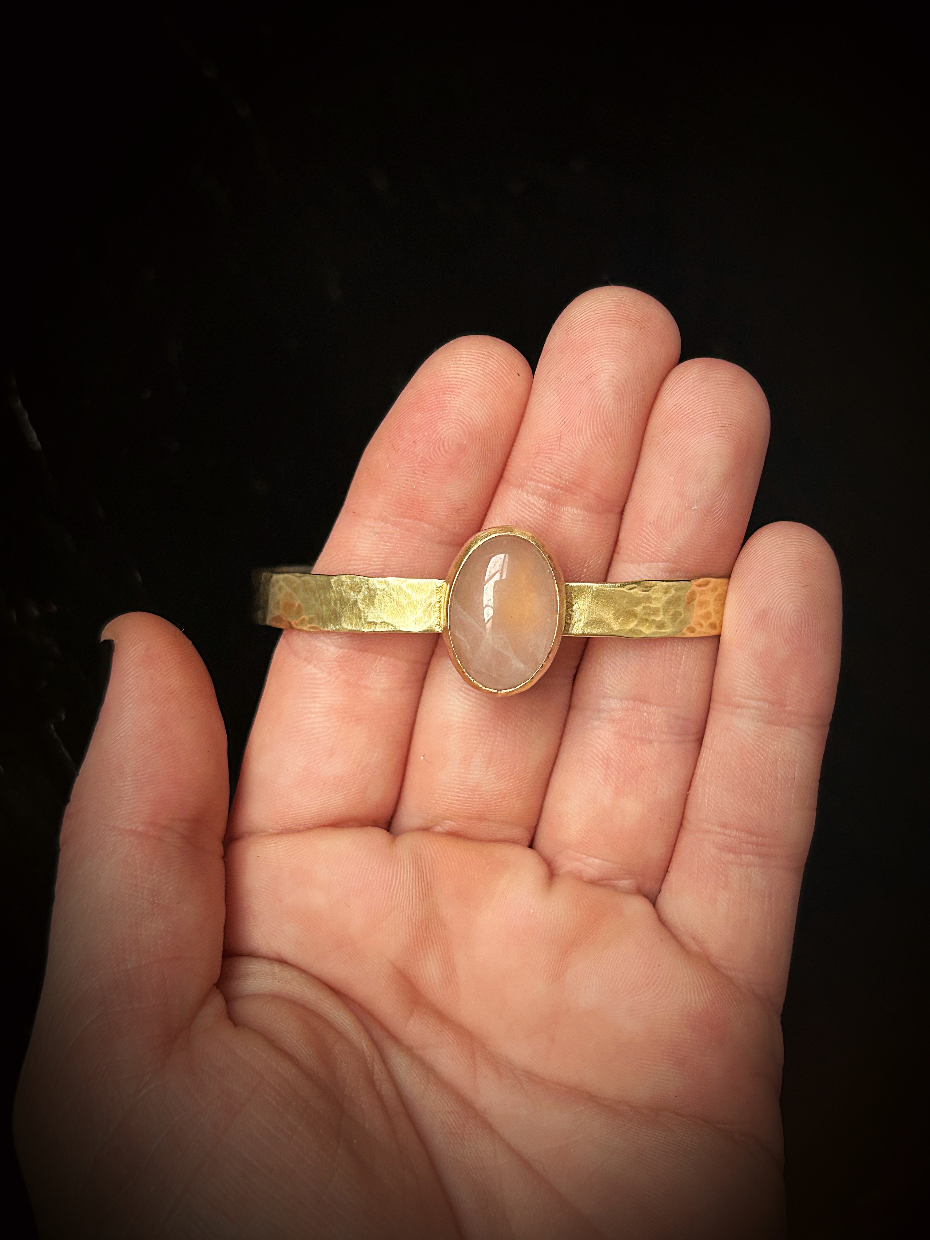 Brass Rose Quartz Bracelet