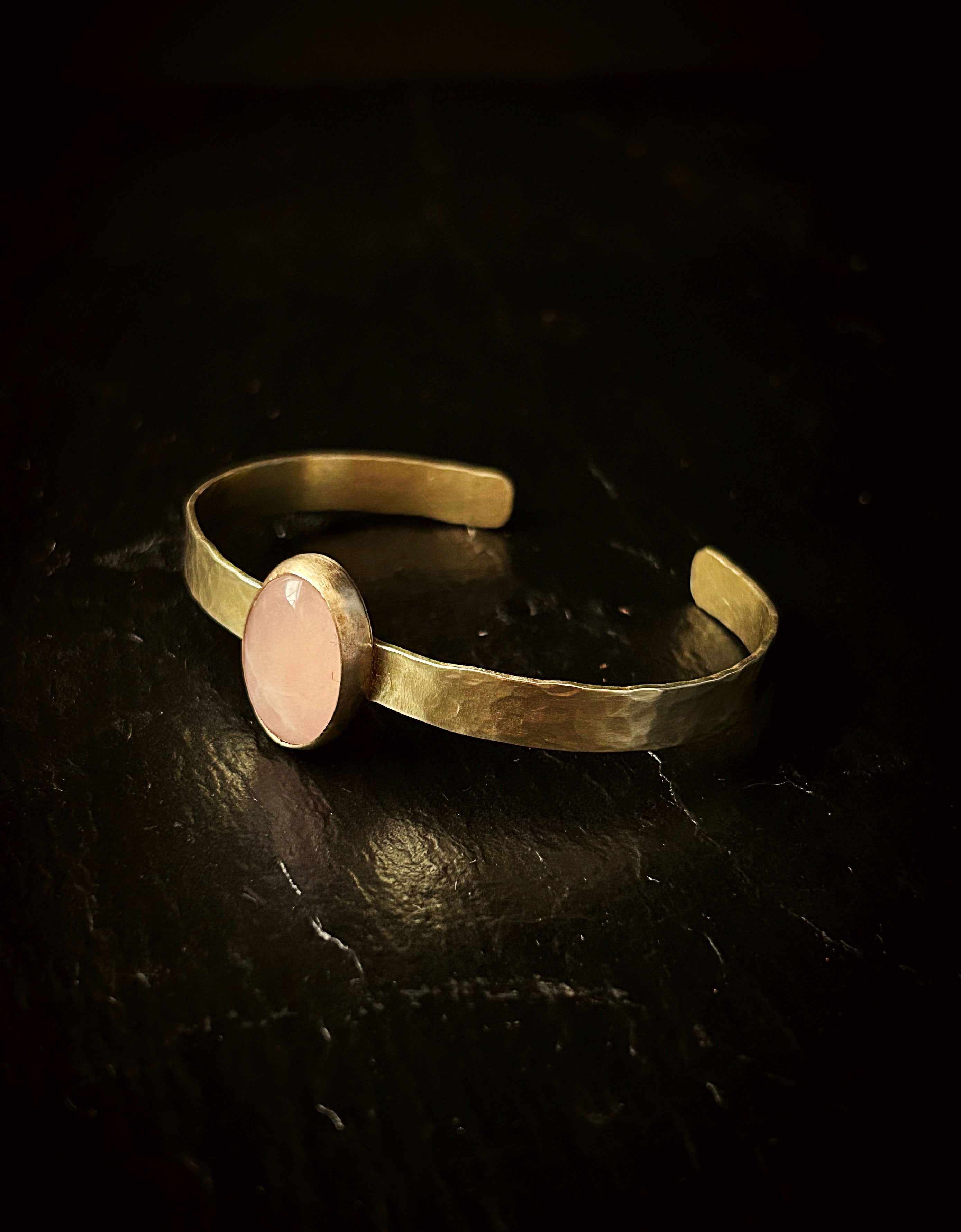 Brass Rose Quartz Bracelet