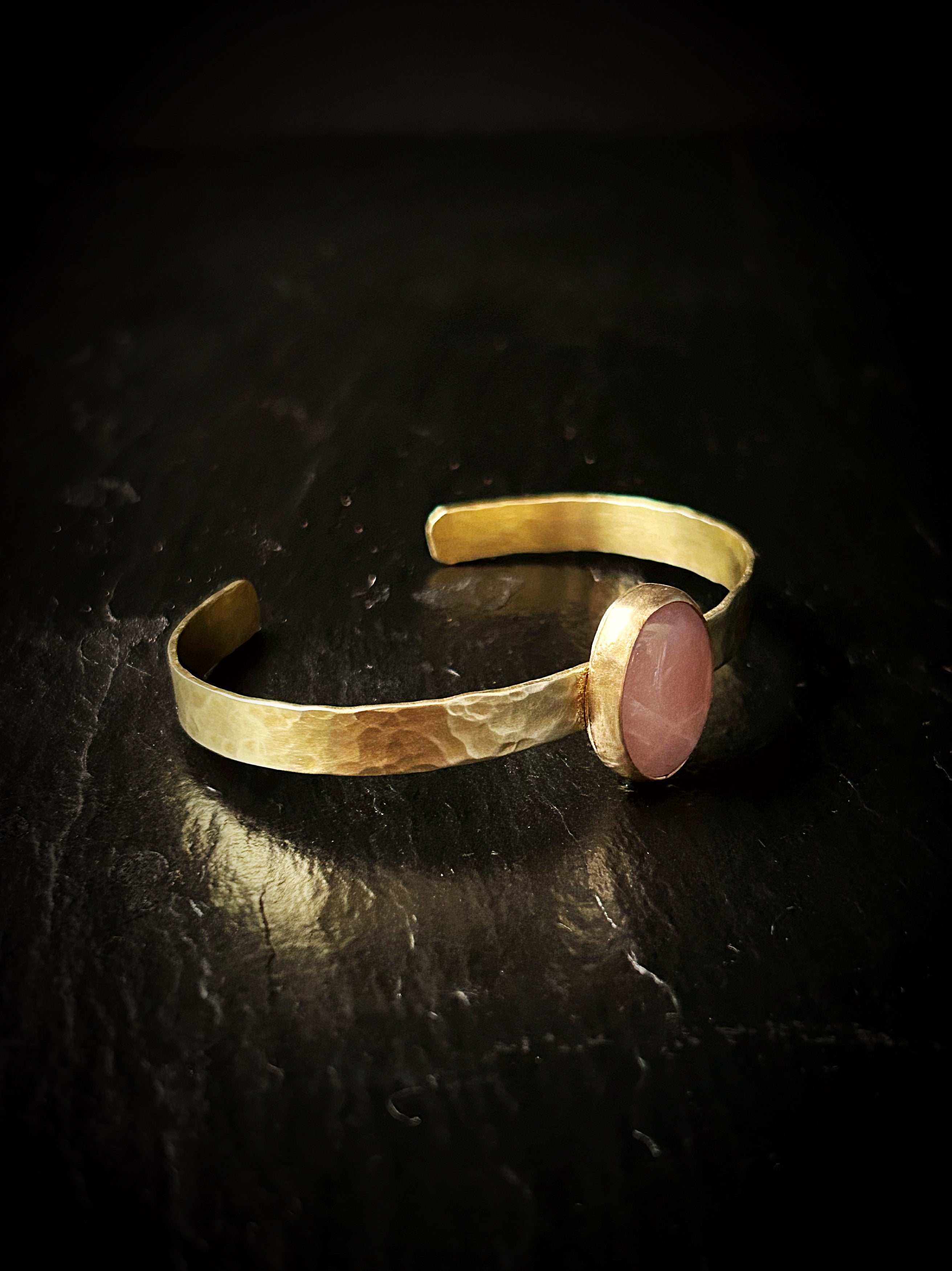 Brass Rose Quartz Bracelet