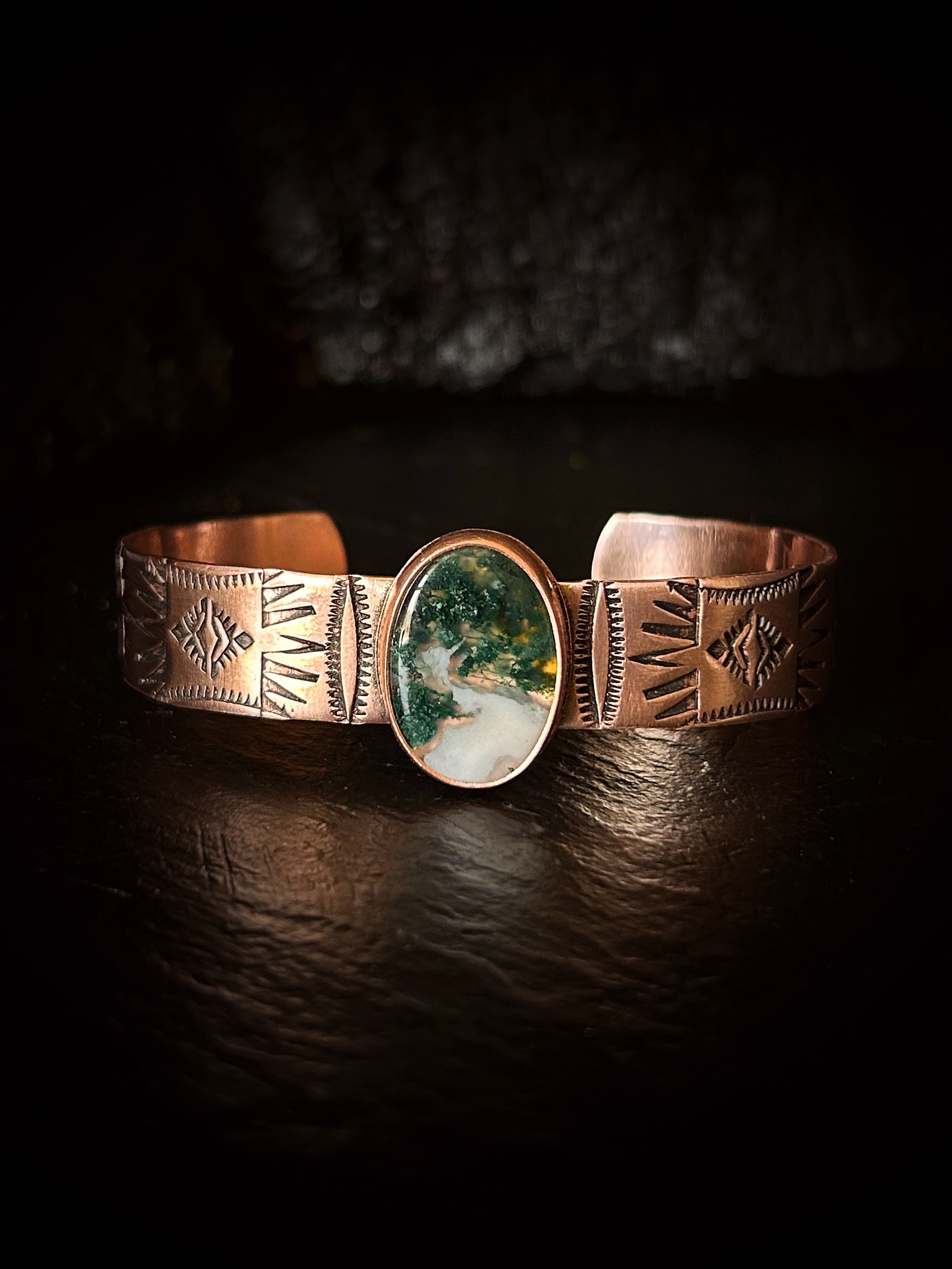 Copper Moss Agate Bracelet