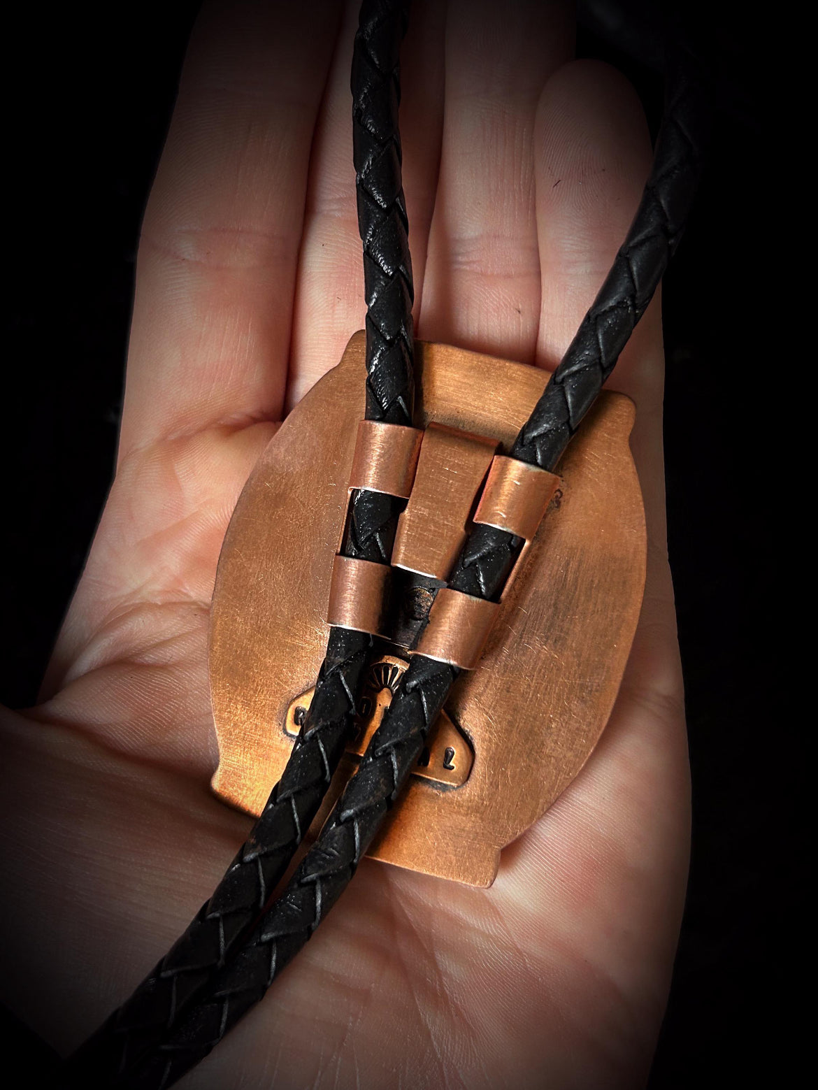 Copper Dendritic Opal Bolo Tie