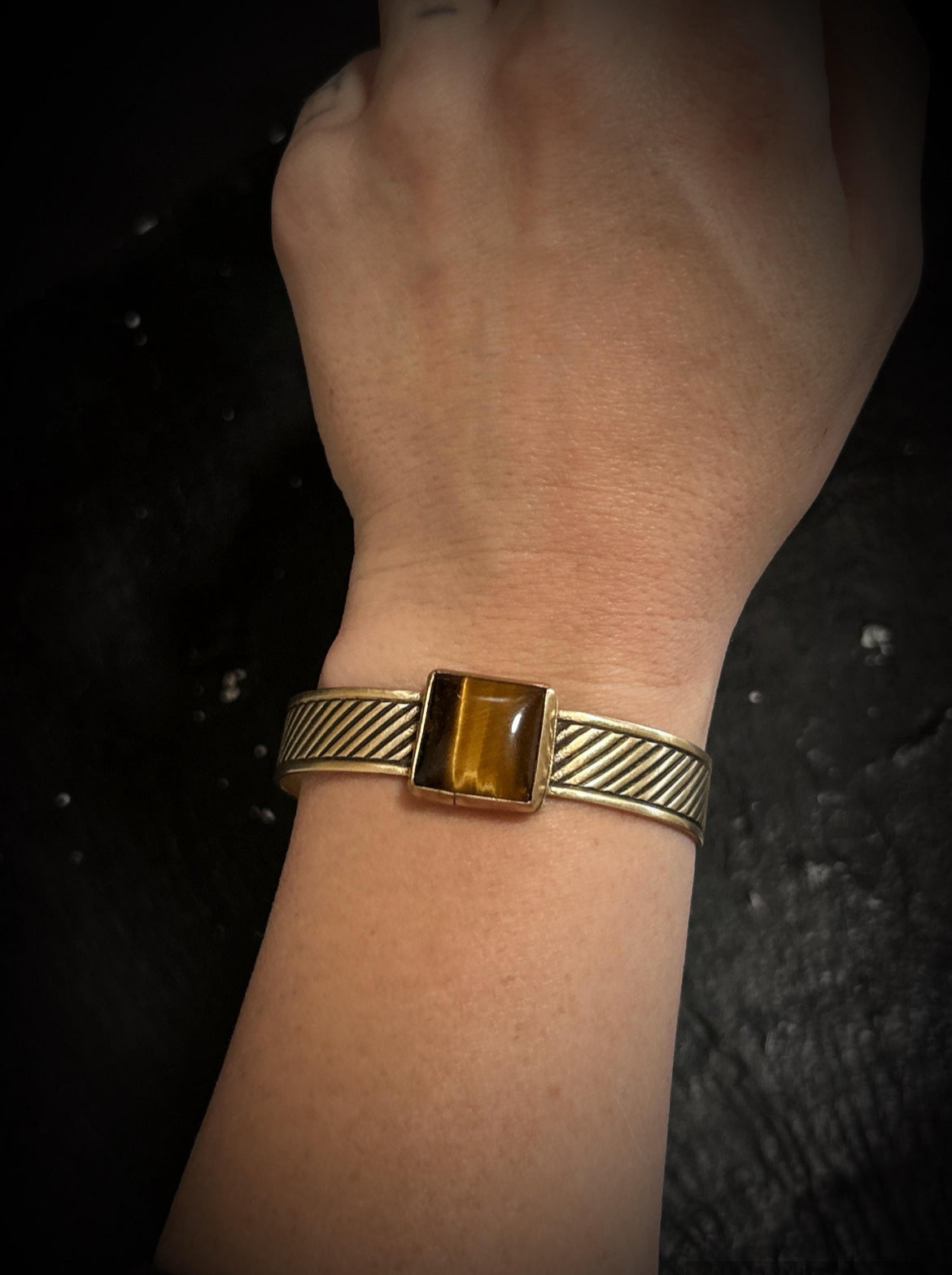 Brass Tigers Eye Bracelet