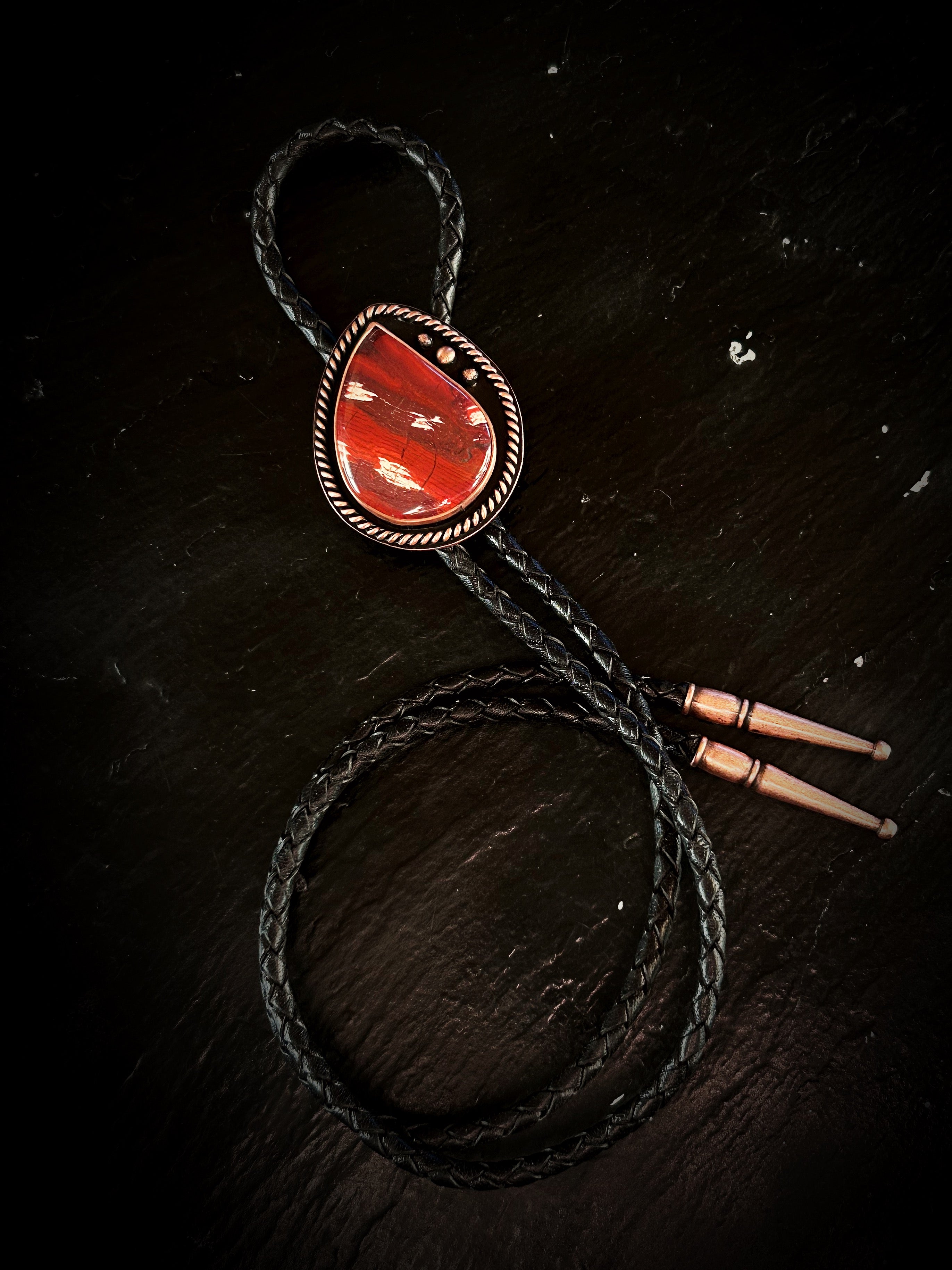 Copper Red Jasper Bolo Tie