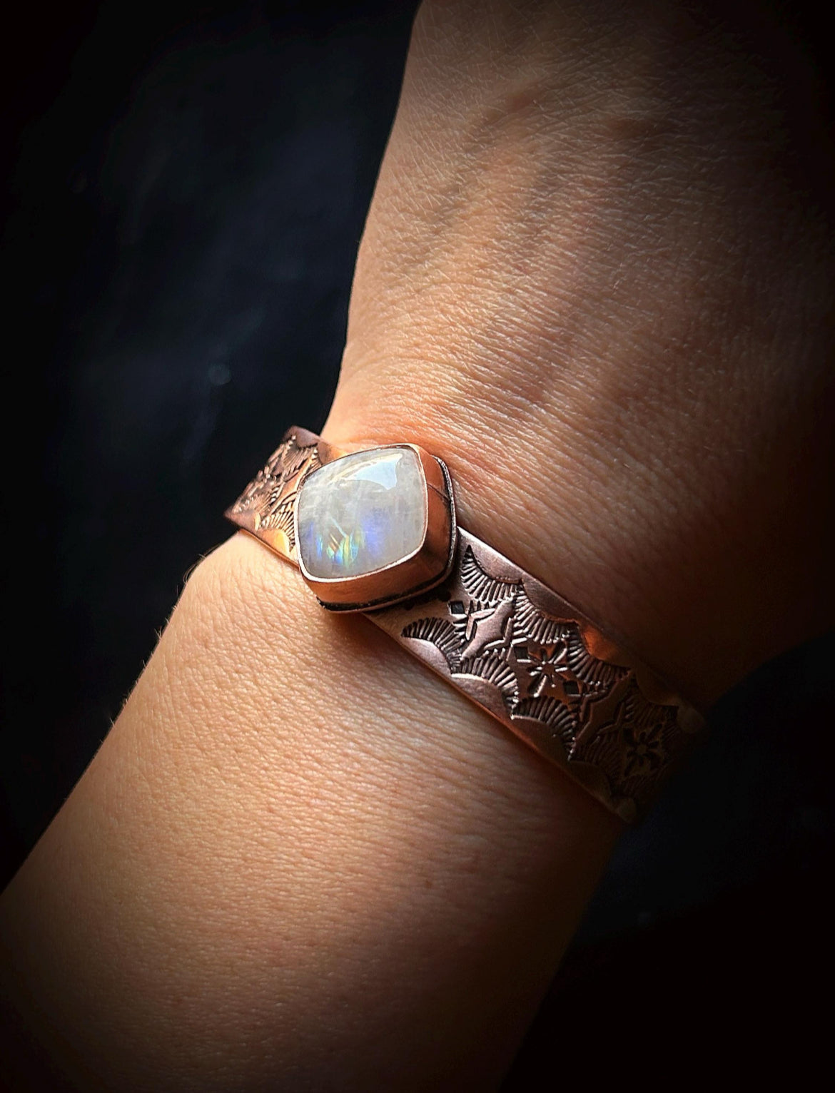 Copper Moonstone Bracelet