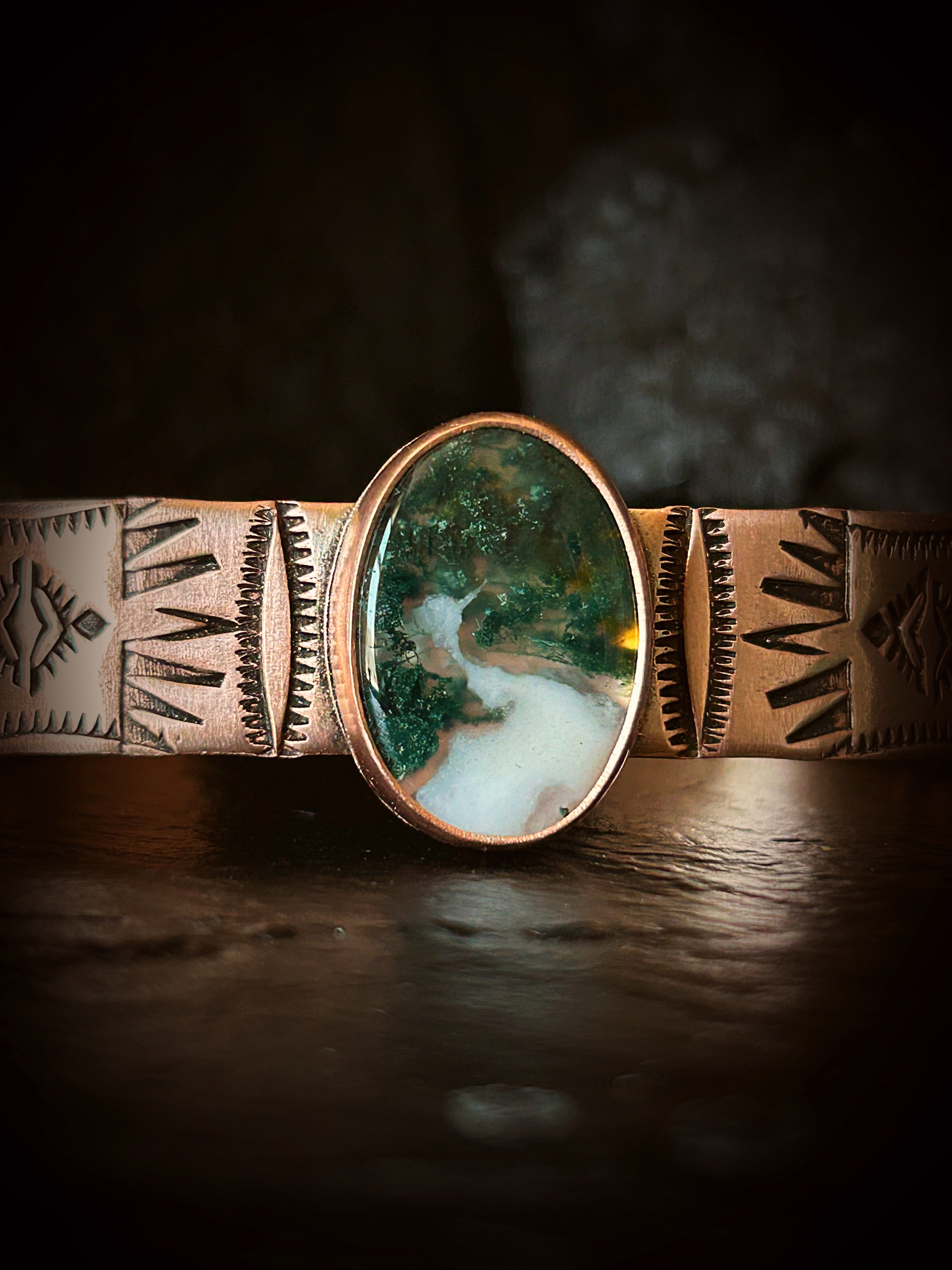 Copper Moss Agate Bracelet