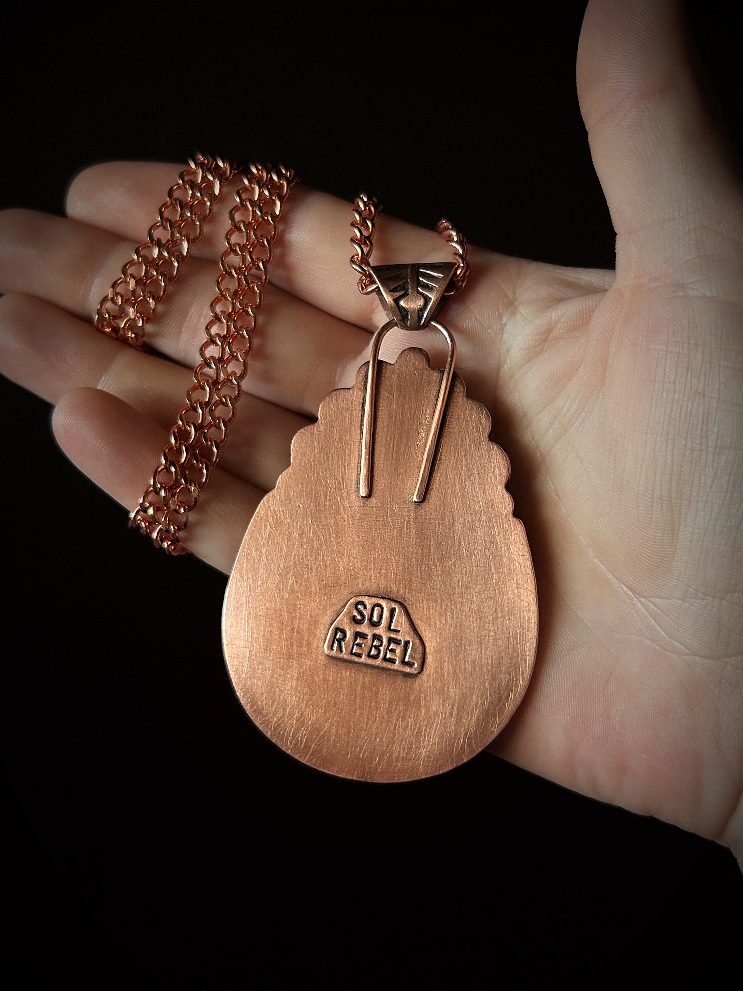 Copper Stromatolite Necklace Pendant