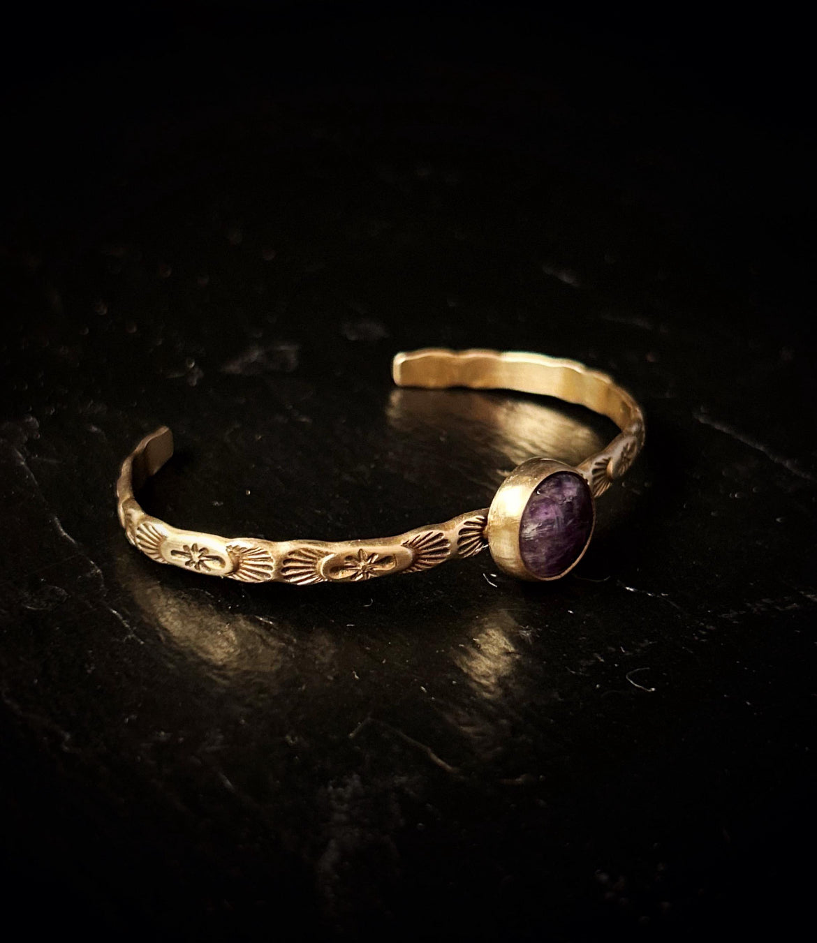Brass Amethyst Bracelet