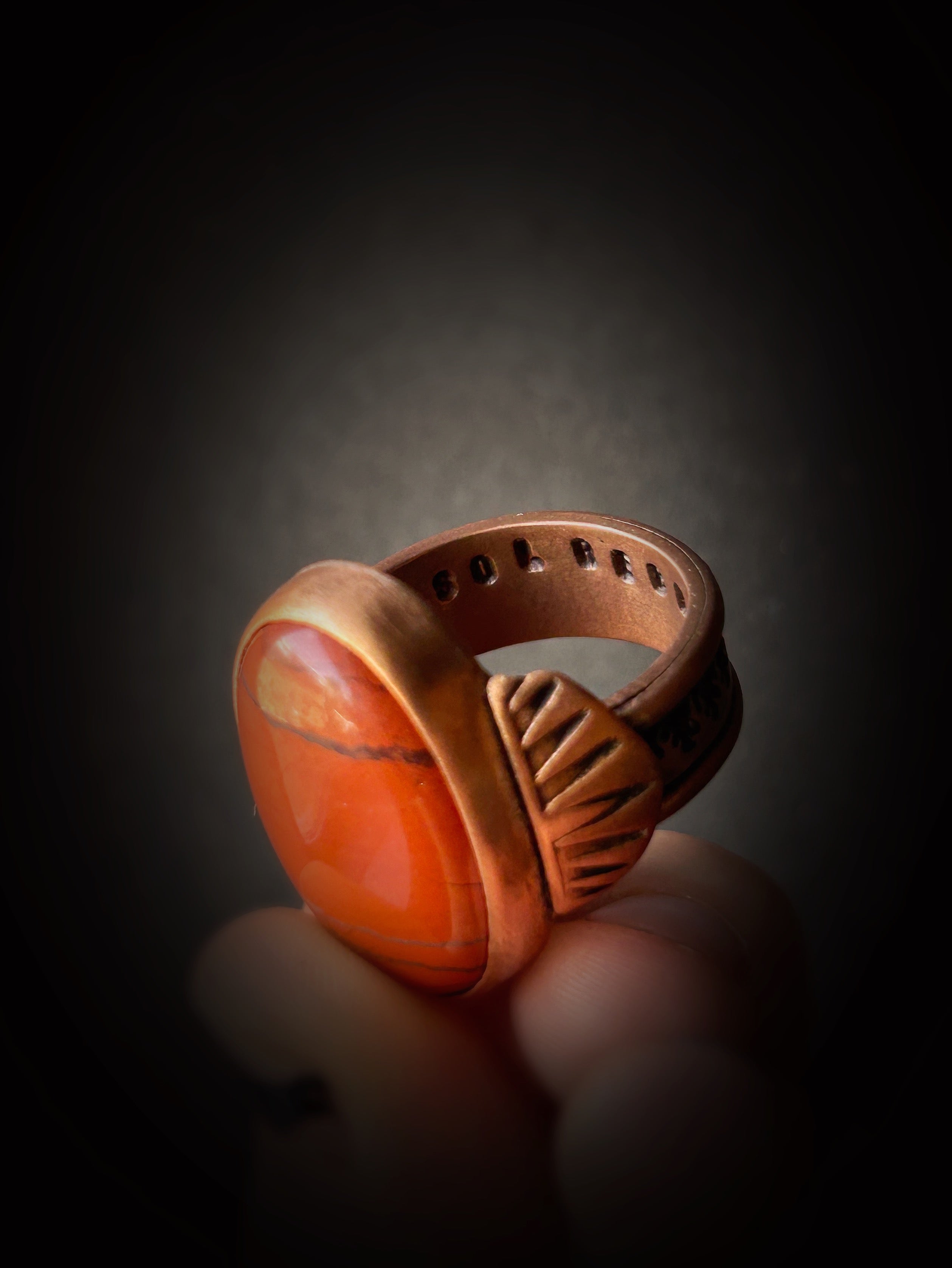 Copper Red Jasper Ring Size 10