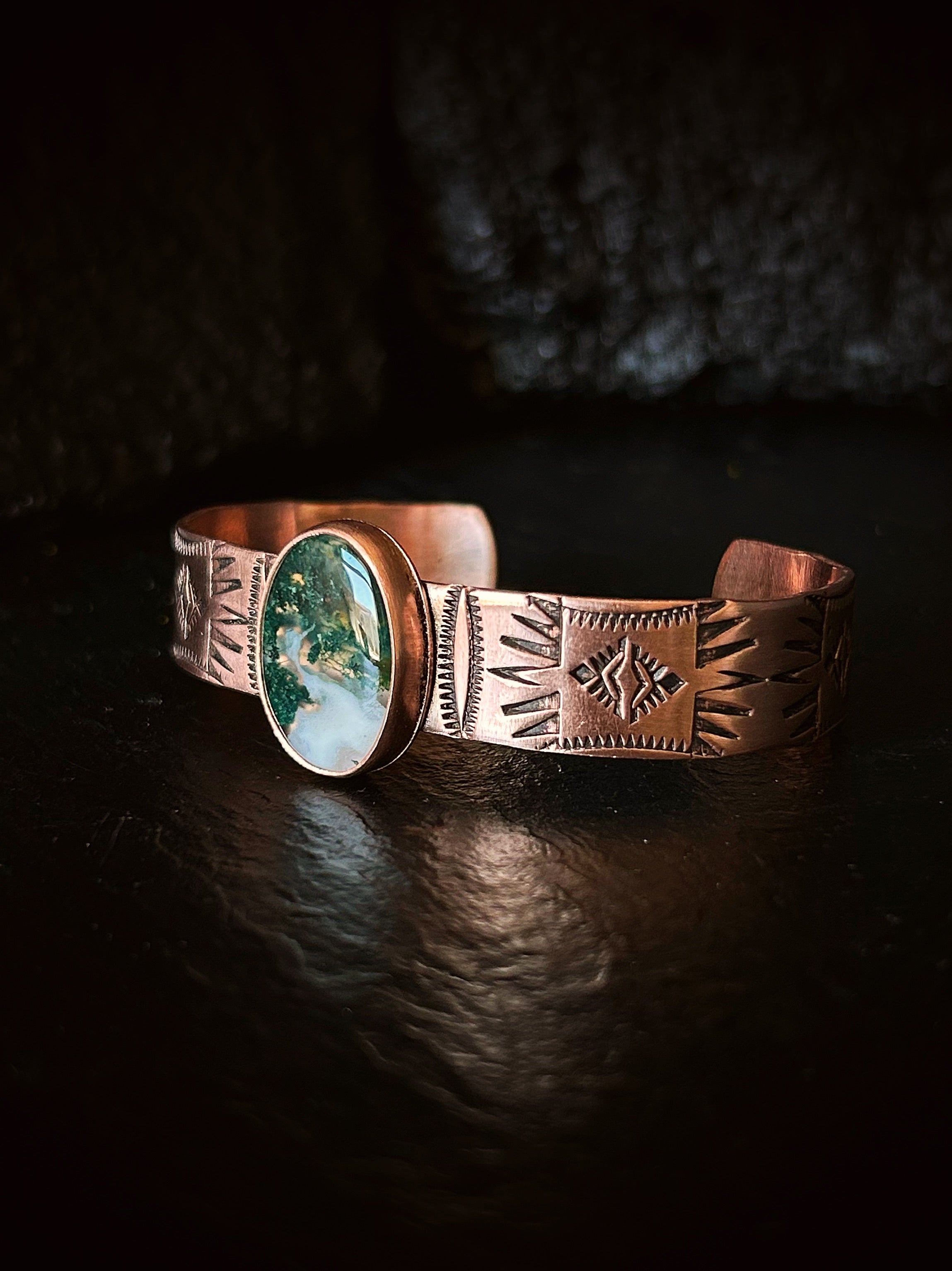 Copper Moss Agate Bracelet