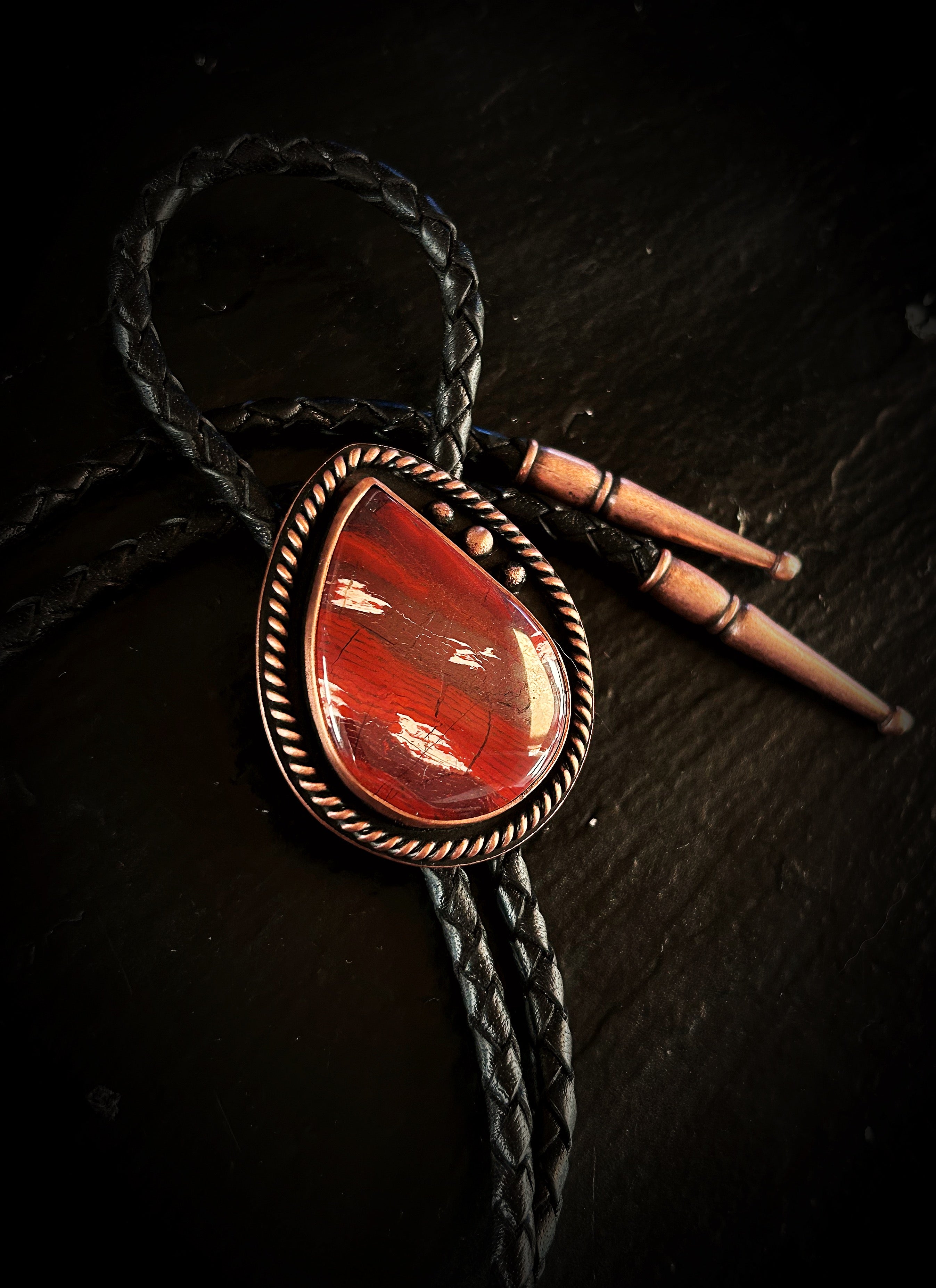 Copper Red Jasper Bolo Tie