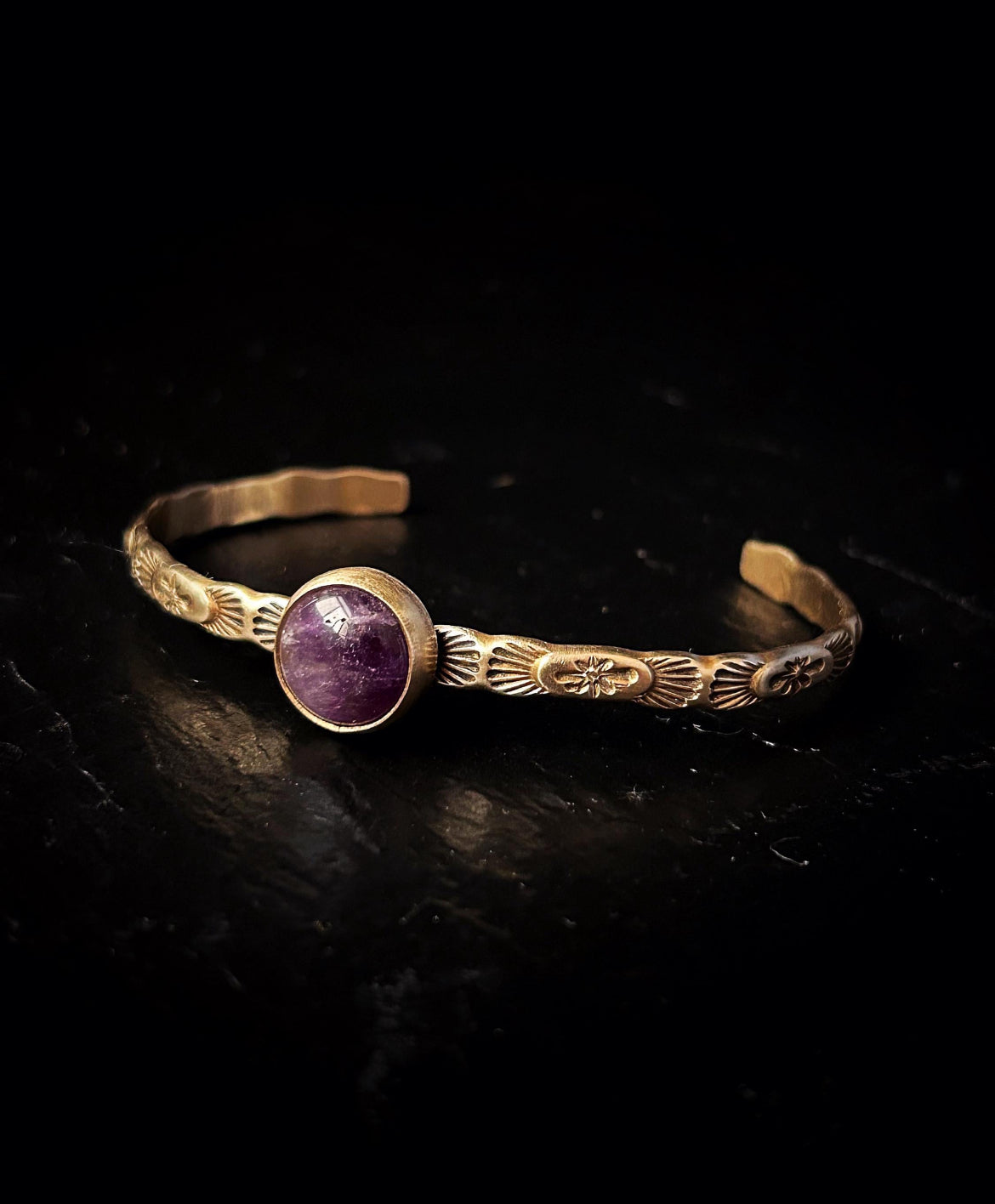 Brass Amethyst Bracelet