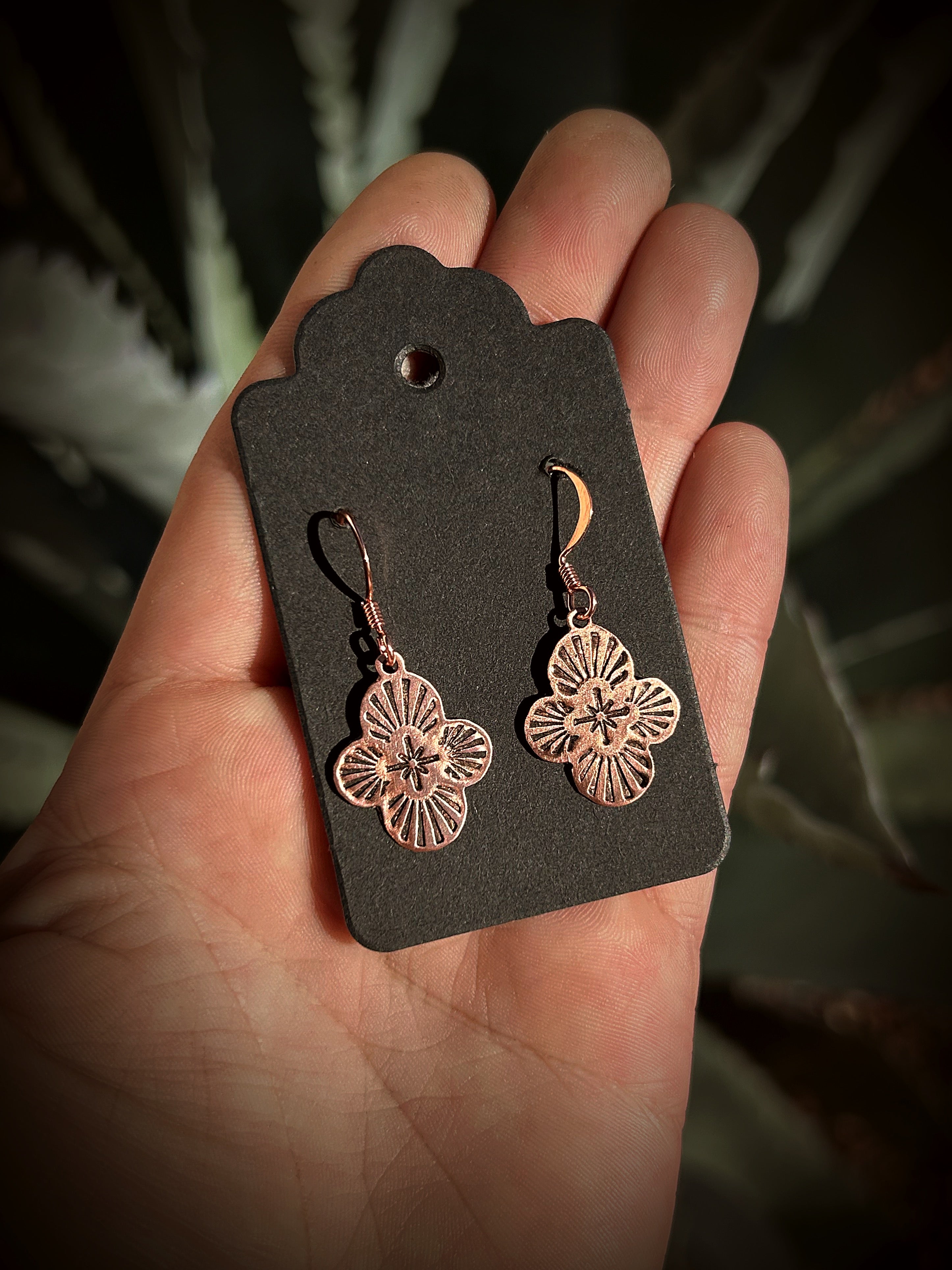 Copper & 14k Rose Gold Celestial Earrings