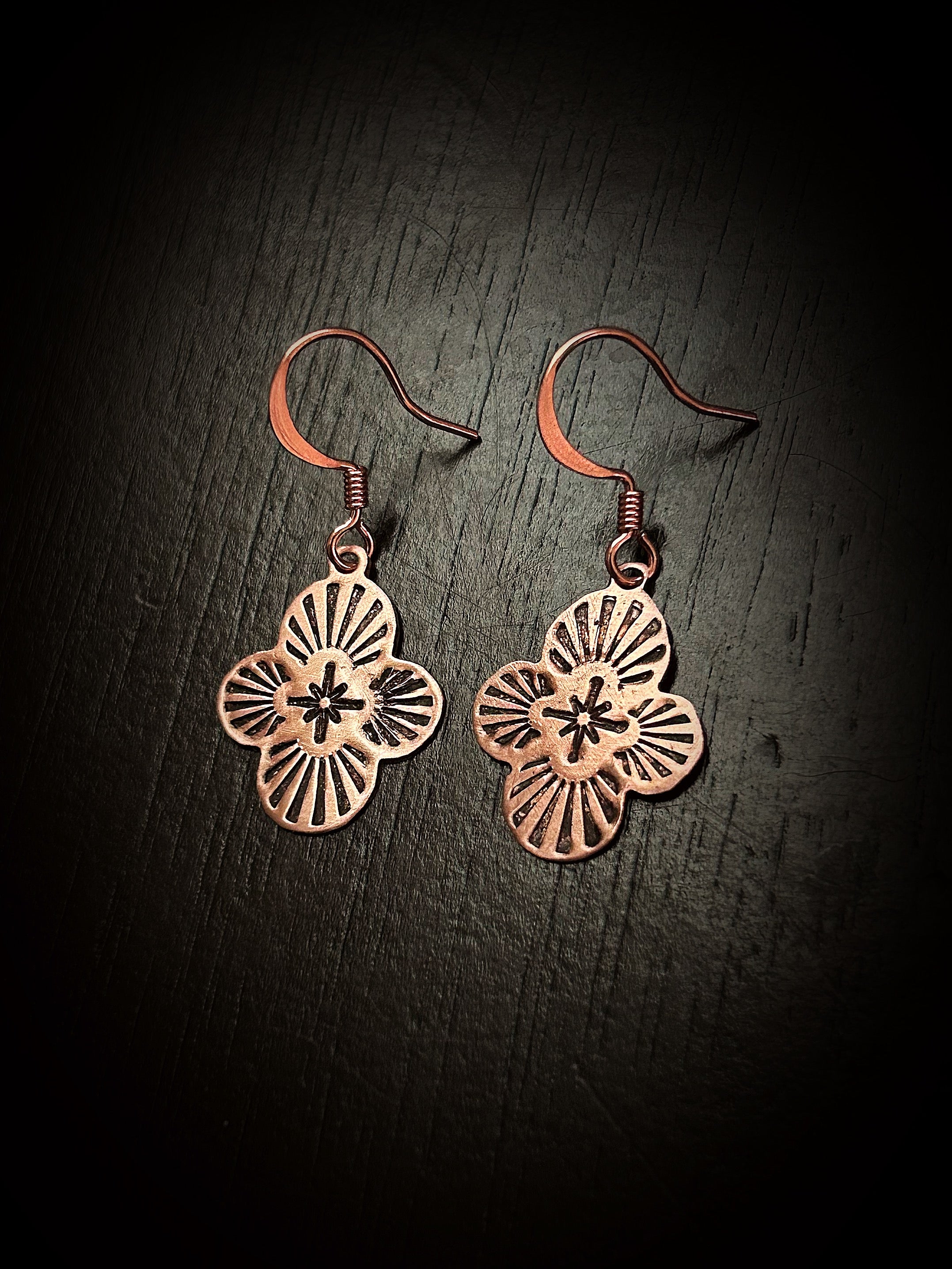 Copper & 14k Rose Gold Celestial Earrings