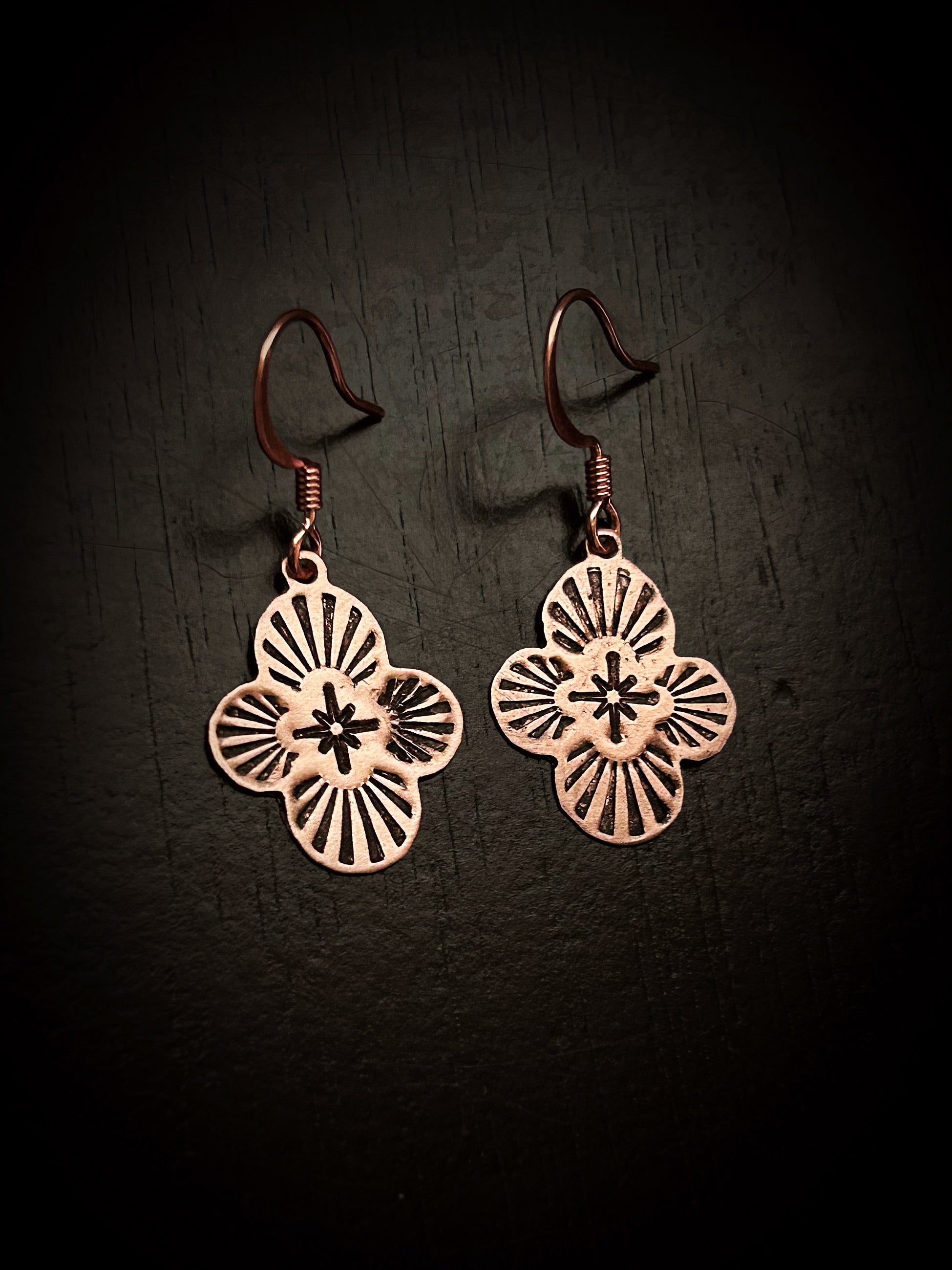 Copper & 14k Rose Gold Celestial Earrings