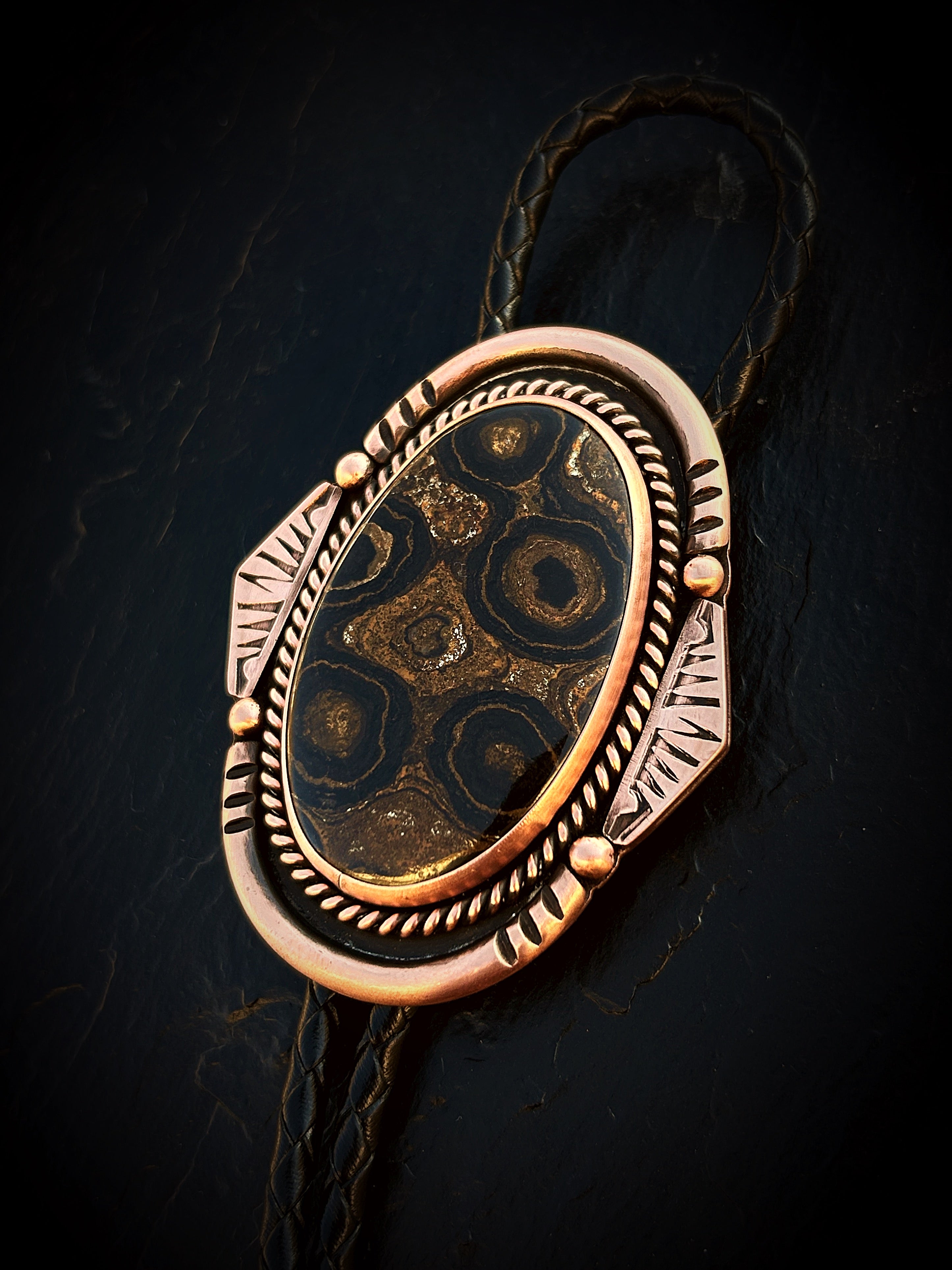 Copper Stromatolite Bolo Tie
