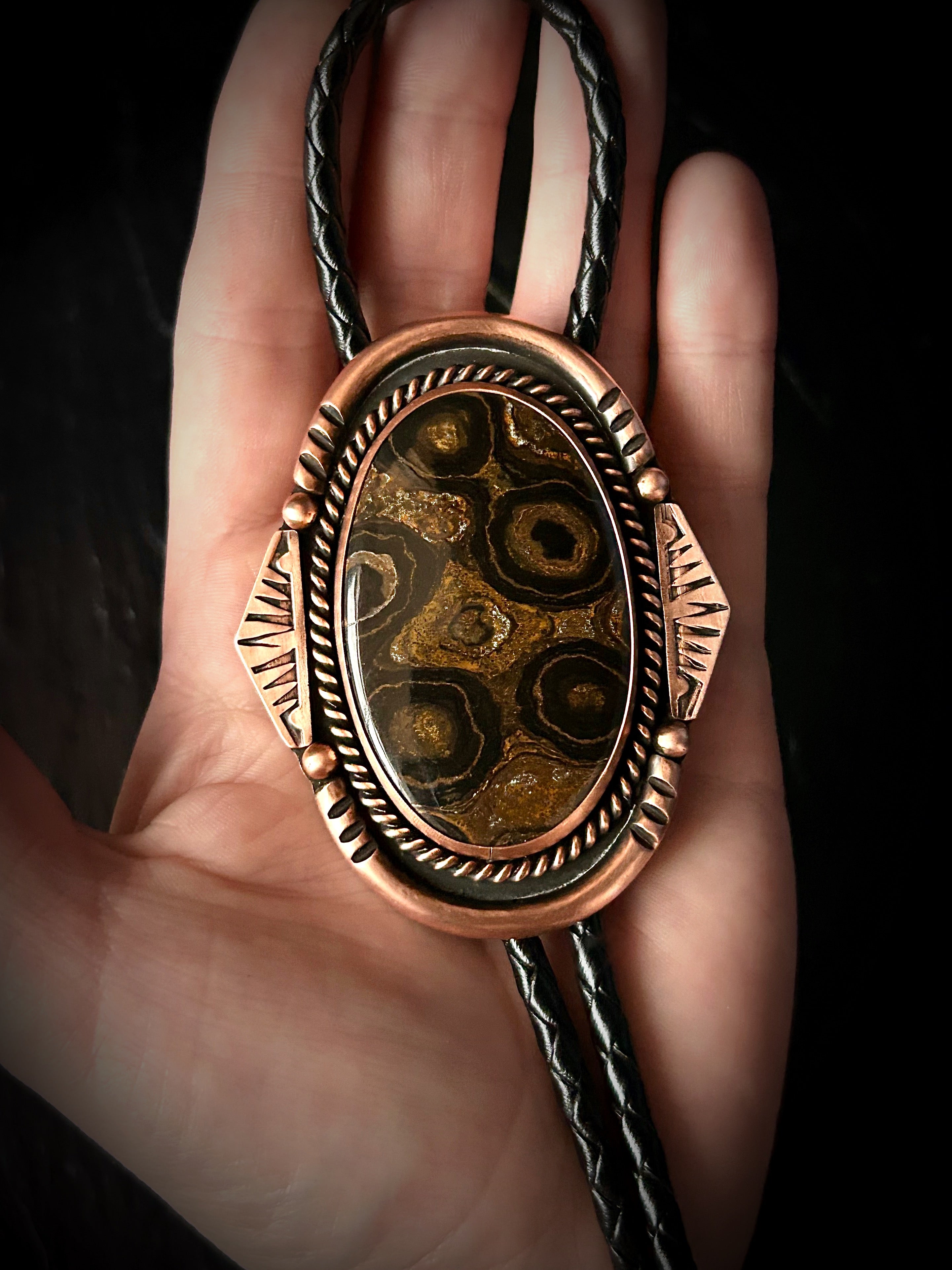 Copper Stromatolite Bolo Tie